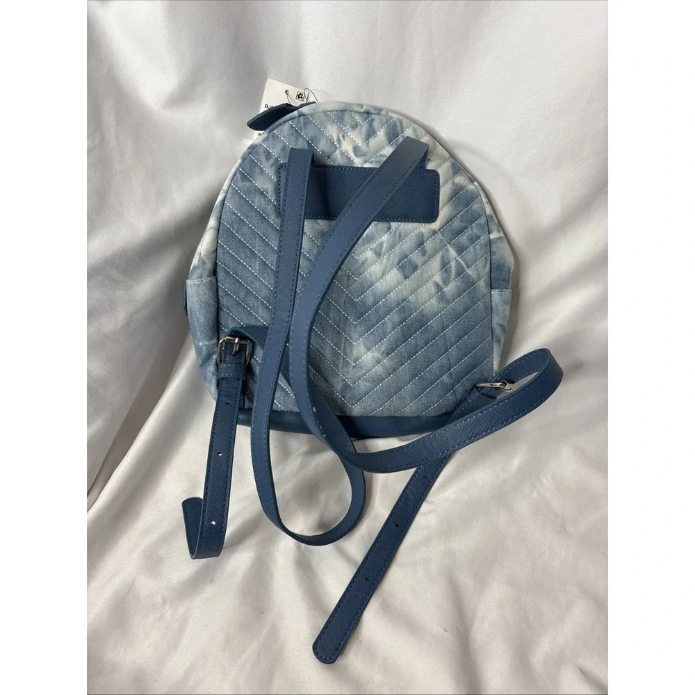 Steve Madden‎ Bjosie Tie Dye Small Backpack Youth Denim Blue White NEW